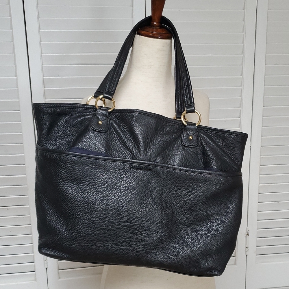 Tommy Hilfiger Black Tote with Gold Accents